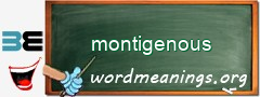 WordMeaning blackboard for montigenous